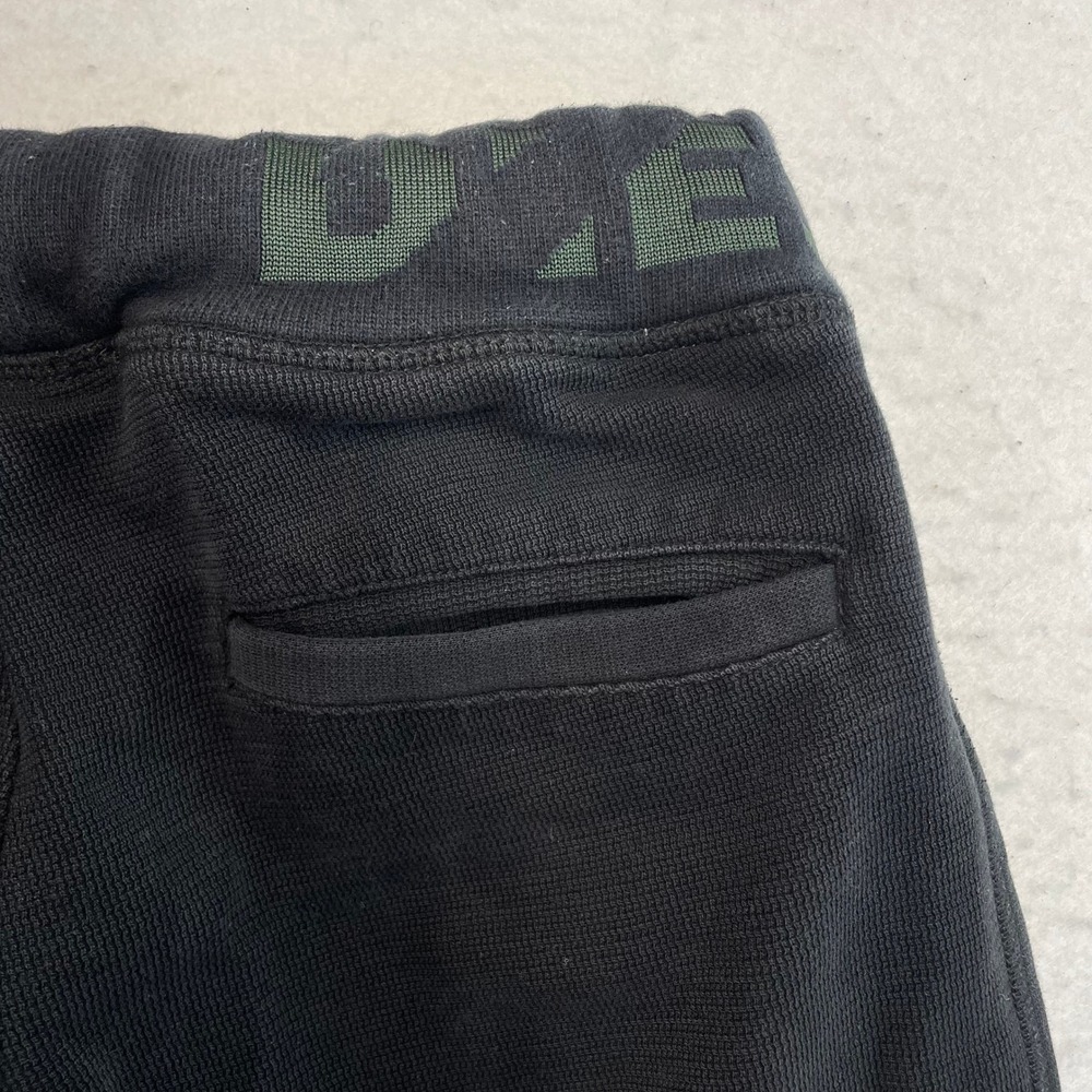 Diesel Joggers Mens Small Black Cotton Waffle Knit Drawstring Elastic Waist